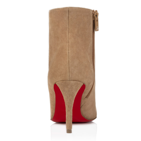 Christian Louboutin So Apostropha Booty 80 Beige Suede Short Ankle Heel Boot 40 - Picture 13 of 16